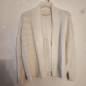 Tory Burch Ivory Cable Knit Cardigan Size XS (spots)